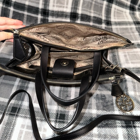 Guess Korry Status Satchel Purse Black/Multi - Picture 8 of 8
